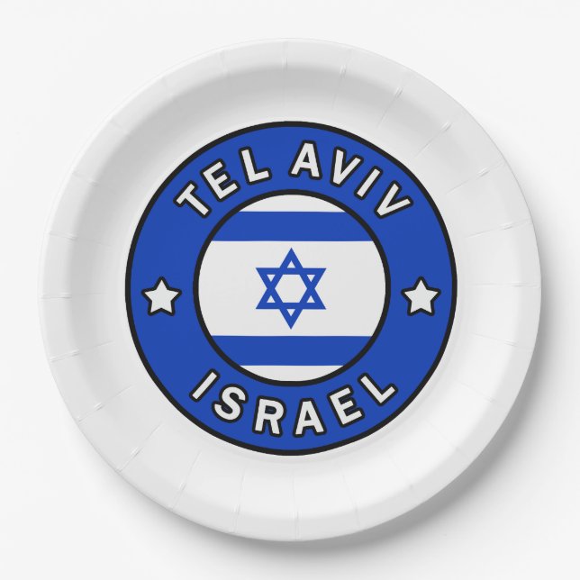 Tel Aviv Israel Paper Plate (Front)
