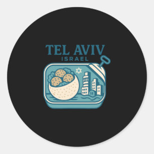 Tel Aviv Israel Souvenir Israeli Food And Travel D Classic Round Sticker