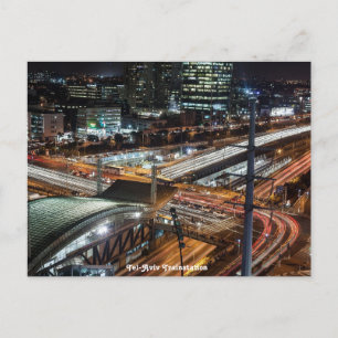 Tel-Aviv Train Station at Night Israel Holiday Postcard