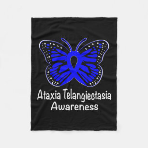 Telangiectasia Awareness Warrior Support Blue Ribb Fleece Blanket