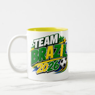TÉLÉ BRAZIL 2026 Mug pour les fans de football   B