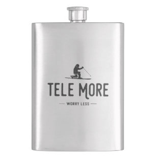 Tele More Worry Less Hip Flask