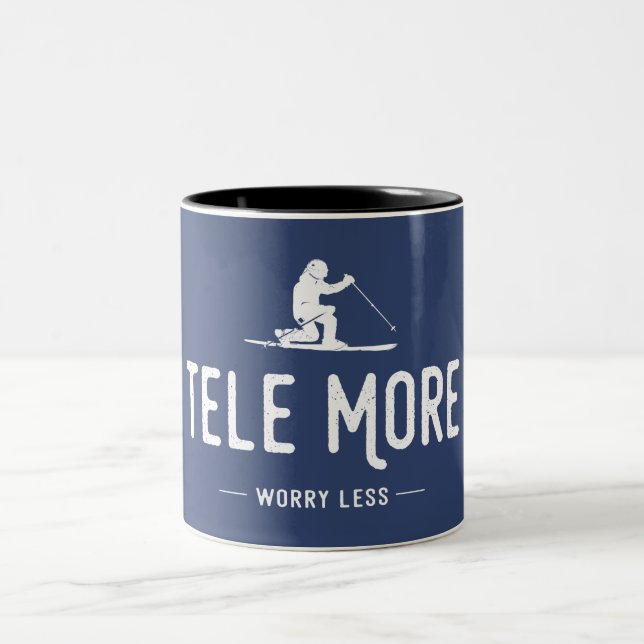 Tele More Worry Less Two-Tone Coffee Mug (Center)
