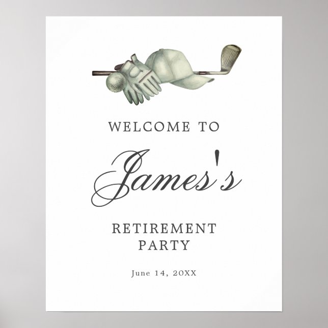 TÉLÉCHARGEABLE Golf Retirement Party Affiche de bi (Devant)