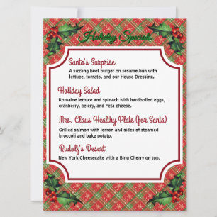Téléchargement Red Plaid Holiday Specials Menu