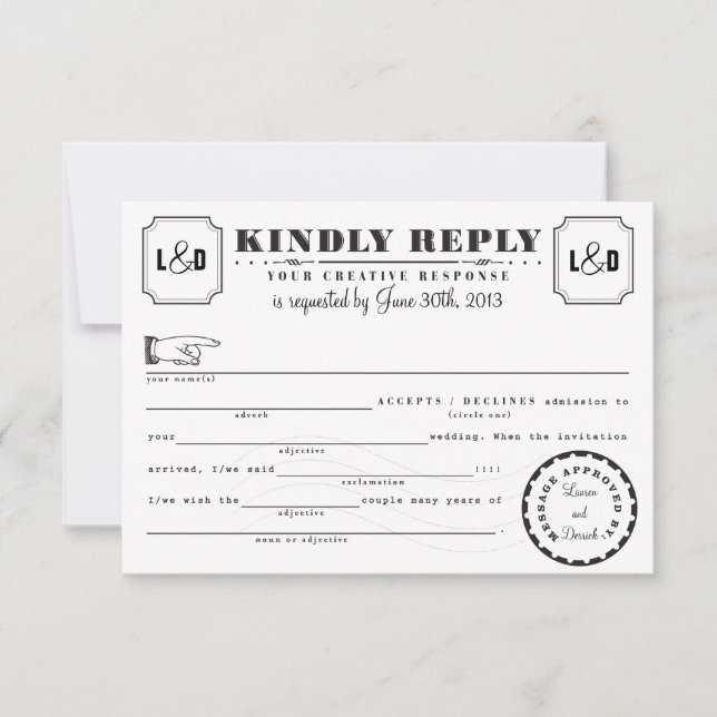 Telegram Libs Response Card Black and White (Front)