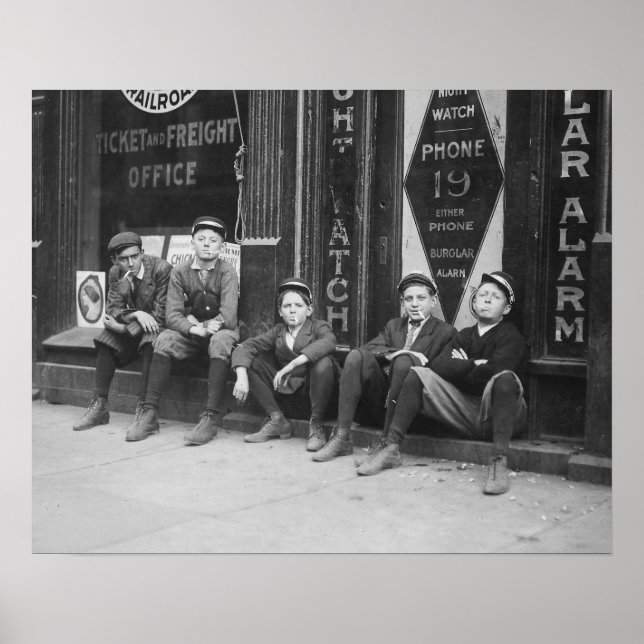 Telegram Messengers, 1910. Vintage Photo Poster (Front)