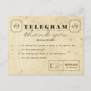 Telegram Thank You Note Card
