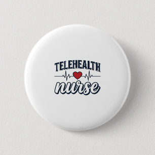 Telehealth Nurse Heartbeat Vintage Shirt Design_1 2 Inch Round Button