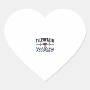 Telehealth Nurse Heartbeat Vintage Shirt Design_1 Heart Sticker