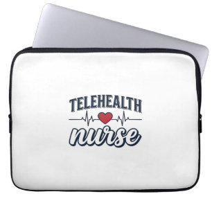 Telehealth Nurse Heartbeat Vintage Shirt Design_1 Laptop Sleeve