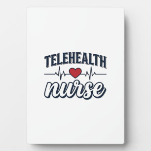 Telehealth Nurse Heartbeat Vintage Shirt Design_1 Plaque