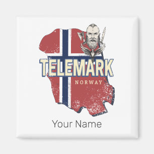 Telemark Norway Province Map Vintage Souvenir Magnet