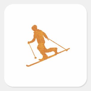 Telemarking Square Sticker