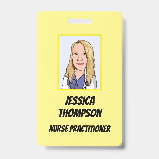 Telemedicine Nurse Practitioner Yellow Badge (Front)