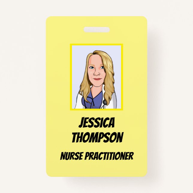 Telemedicine Nurse Practitioner Yellow Badge (Front)