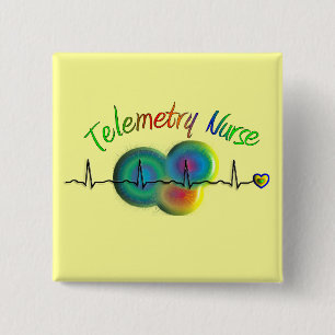 Telemetry Nurse Gifts 2 Inch Square Button