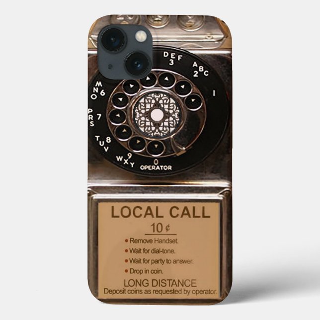 Telephone antique rotary pay phone rugged Case-Mate iPhone case (Back)