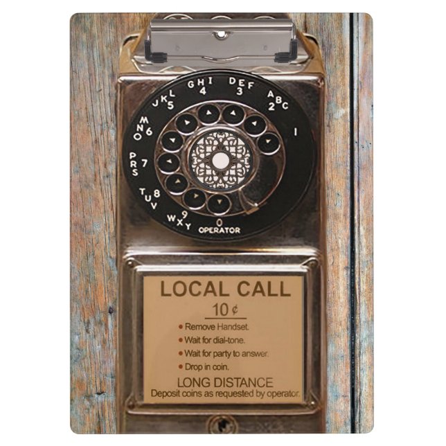 Telephone antique rotary pay phone rugged clipboard (Front)