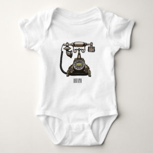 Telephone cartoon illustration baby bodysuit