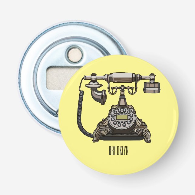 Telephone cartoon illustration bottle opener (Front)