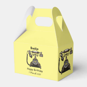Telephone cartoon illustration favor box