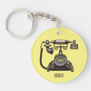 Telephone cartoon illustration keychain