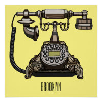 Telephone cartoon illustration