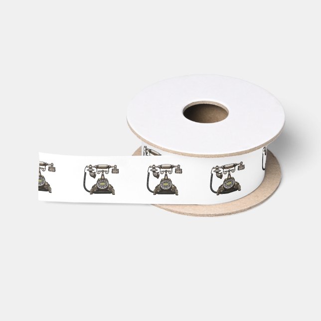 Telephone cartoon illustration satin ribbon (Spool)