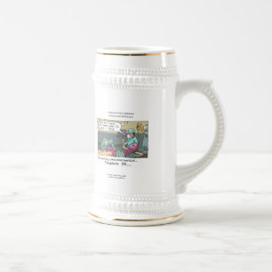 Telephone Code Blue Cartoon Funny Beer Stein