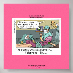 Telephone Code Blue Cartoon Funny Canvas Print