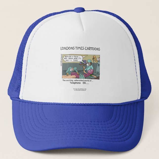 Telephone Code Blue Cartoon Funny Cap (Front)