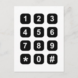 Telephone dial numbers postcard