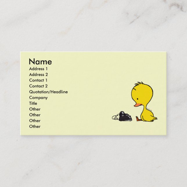Telephone & Duck Business Card (Front)