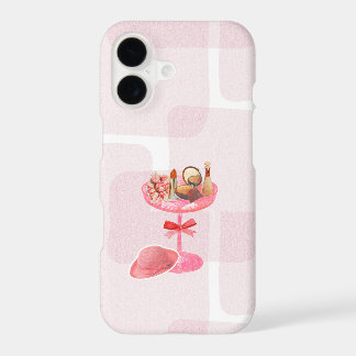 Téléphone esthétique Chic Rose Maquillage et Nœud