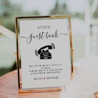Telephone Guestbook Sign, Audio Wedding Sign