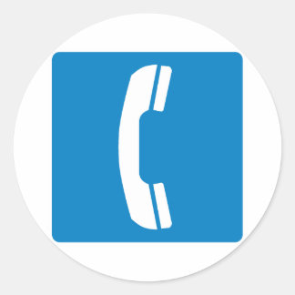 Telephone Highway Sign Classic Round Sticker