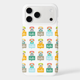 Téléphone Rétro Bonjour Orange Menthe Aqua Brun