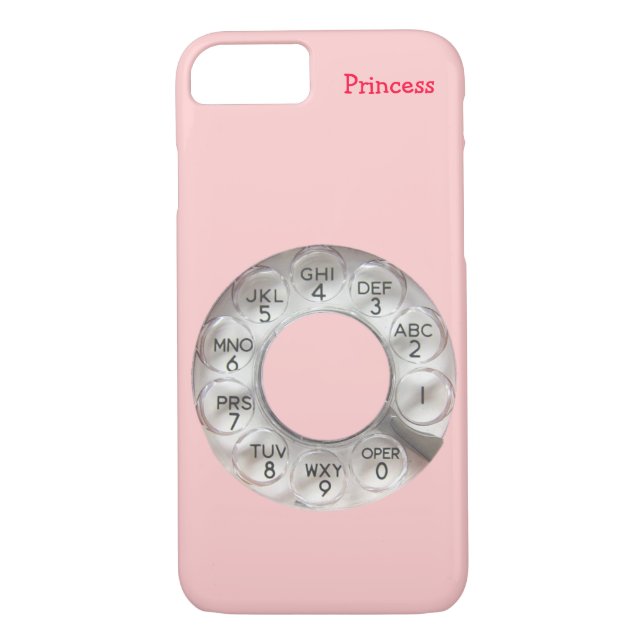 Téléphone rose Rotary iPhone 7 Coque (Dos)