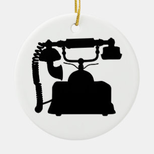Telephone Silhouette Ceramic Ornament