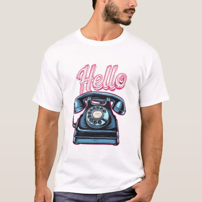 Téléphone Vintage rétro Bonjour T-shirt (Devant)