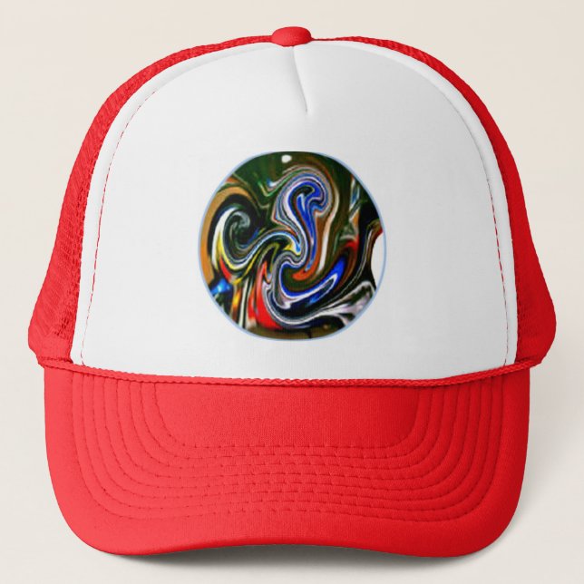 Telephonica GSXR 600 Motorcycle Art Trucker Hat (Front)