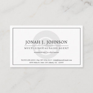 Telesales Agent + Tech Support Minimal Style BW Business Card