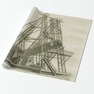 Telescope Antique SCIENCE EQUIPMENT 18TH CENTURY Wrapping Paper