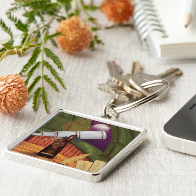 Telescope Observatory Keychain (Side)