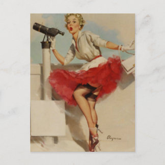 Telescope Pin-Up Postcard