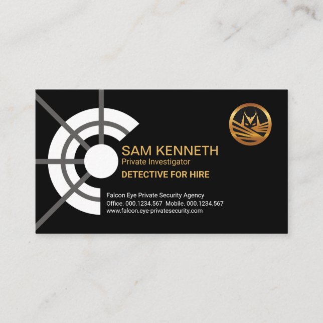 Telescopic Eye Gun Scope Private Investigator Business Card (Front)