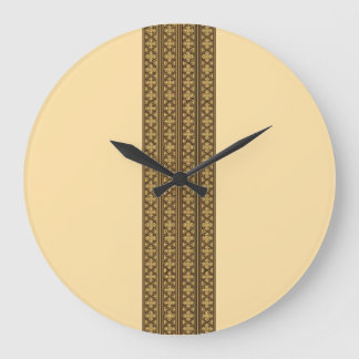 Telet Cross Pendant-Beign on brown Large Clock