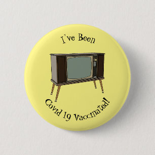 Television cartoon illustration 2 inch round button