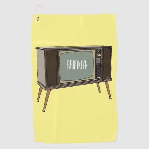 Television cartoon illustration golf towel